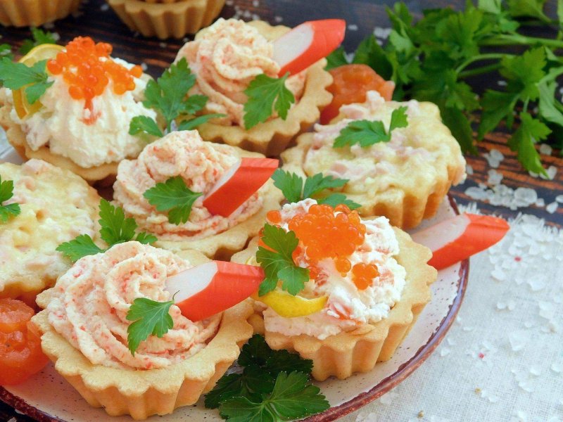Тарталетки с крабовым мясом